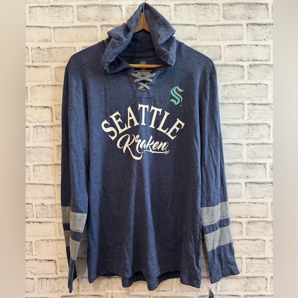 NWOT Women’s NHL Seattle Kraken long sleeve hooded lightweight pullover Large - Picture 1 of 5